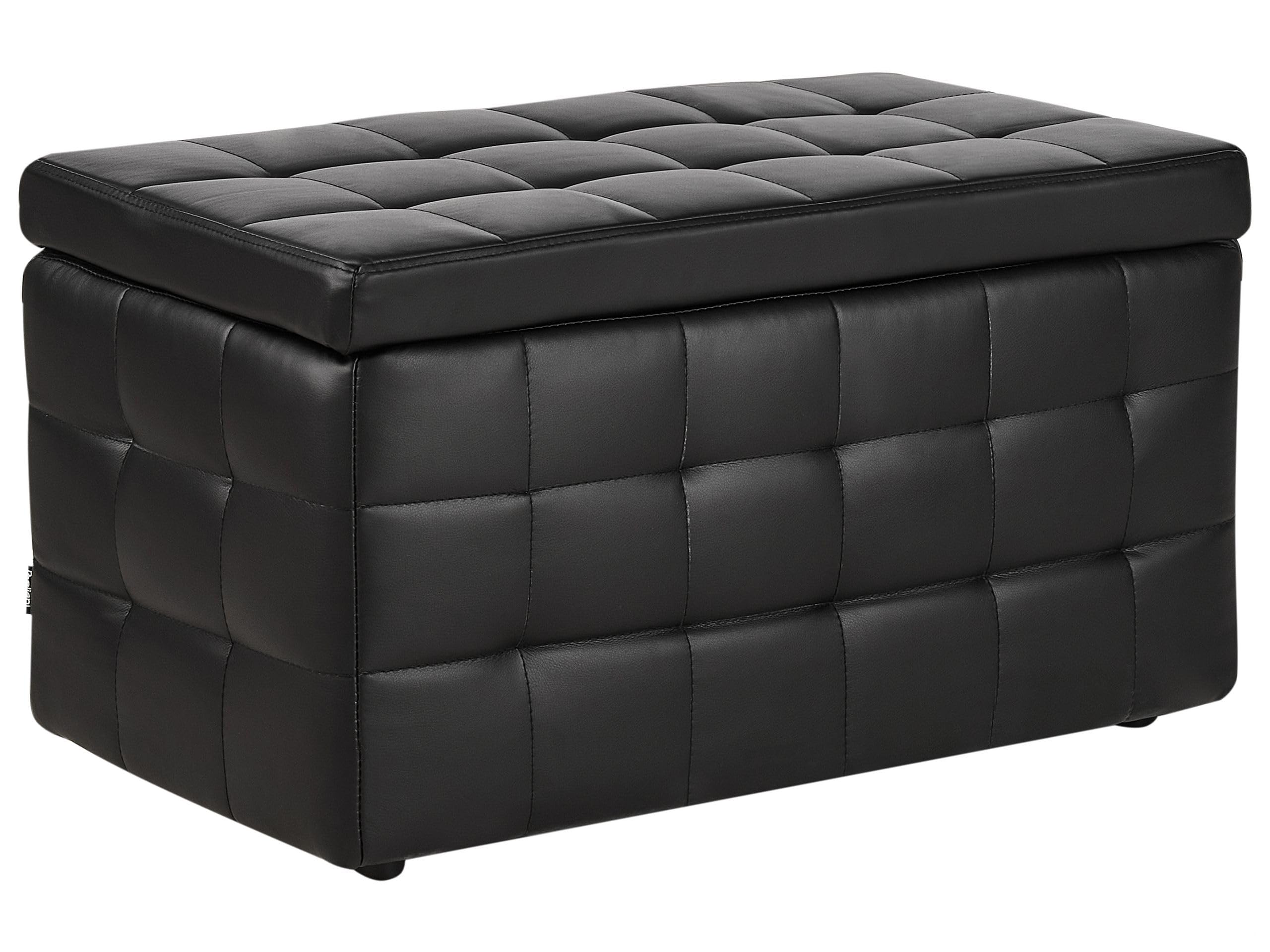 beliani-michigan-hocker-mit-stauraum-kunstleder-schwarz image 1