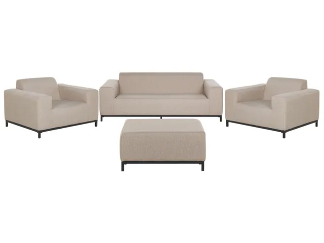 beliani-rovigo-loungeset-4-teilig-beige-alu-schwarz-5-personen image 1