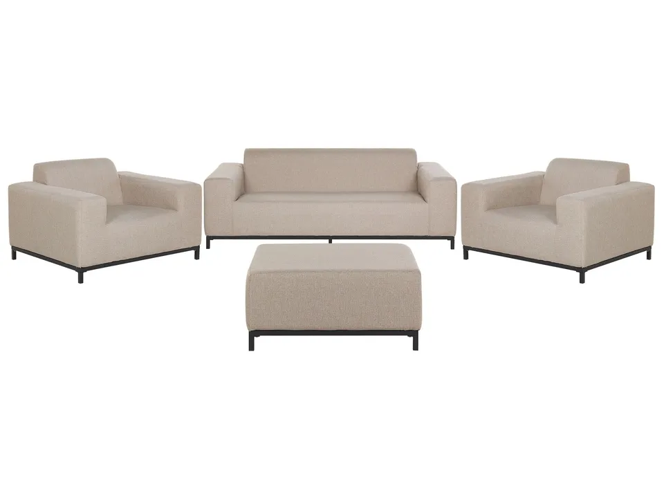 beliani-rovigo-loungeset-4-teilig-beige-alu-schwarz-5-personen image 1