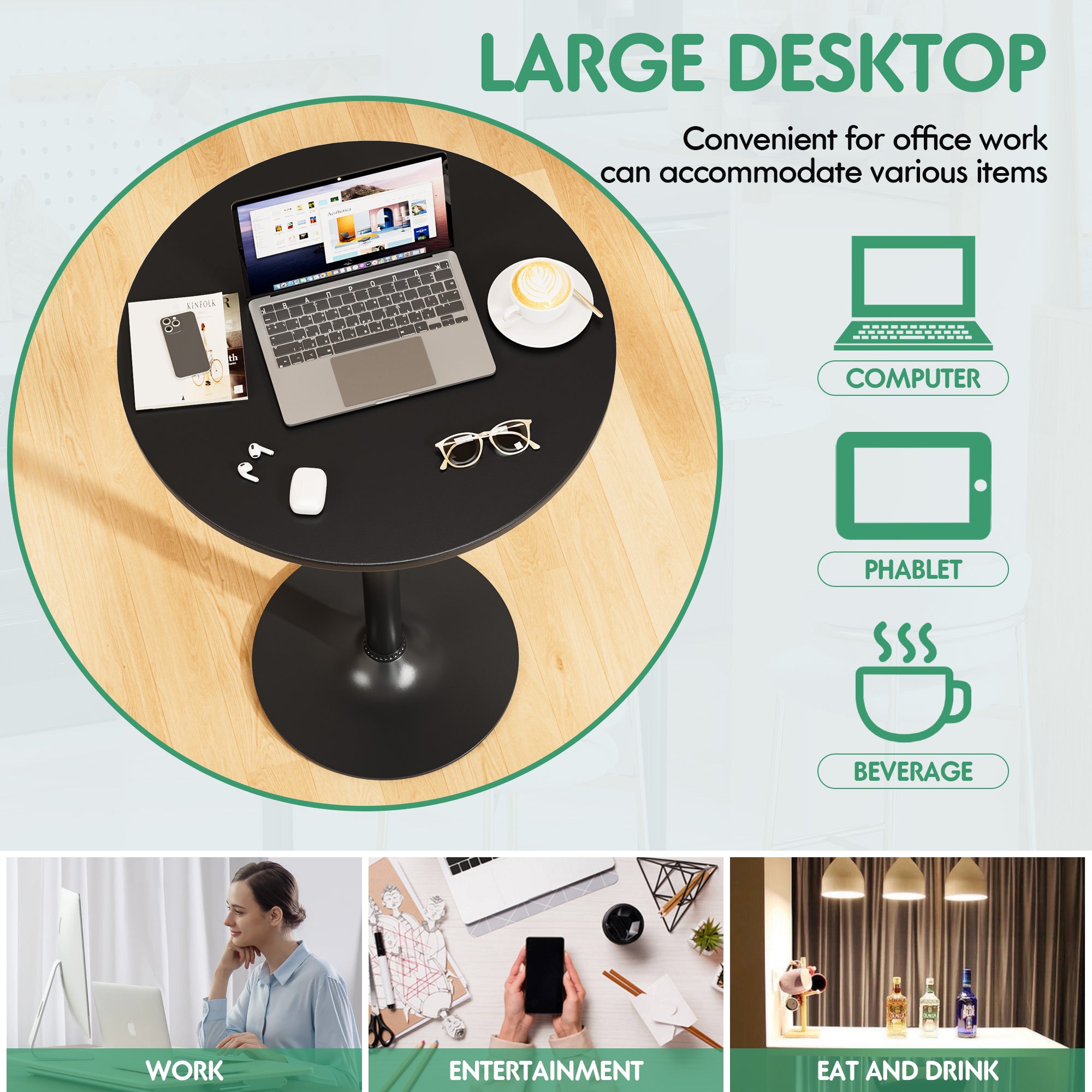 homall-bartisch-rund-schwarz-metall-60cm-stehtisch image 6