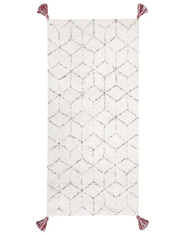 beliani-sakarya-teppich-80x150-cm-wei-fransen-baumwolle image 1