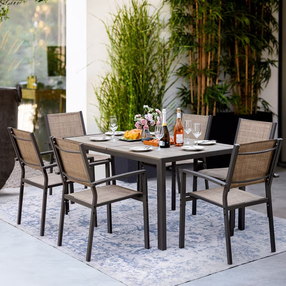 homall-patio-furniture-essgruppe-7-teilig-braun-textilene image 2
