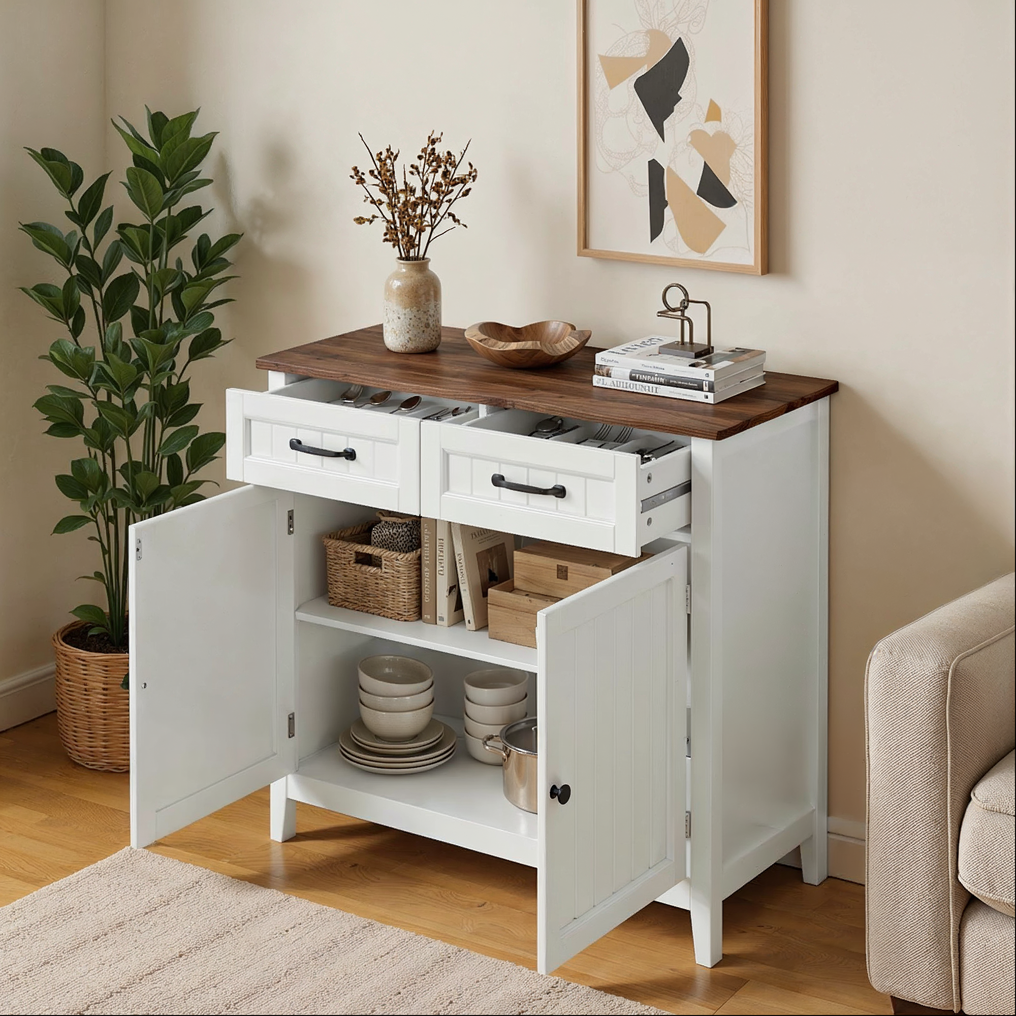 bealife-schr-nke-ap30-sideboard-retro-braun-90cm-wei image 4