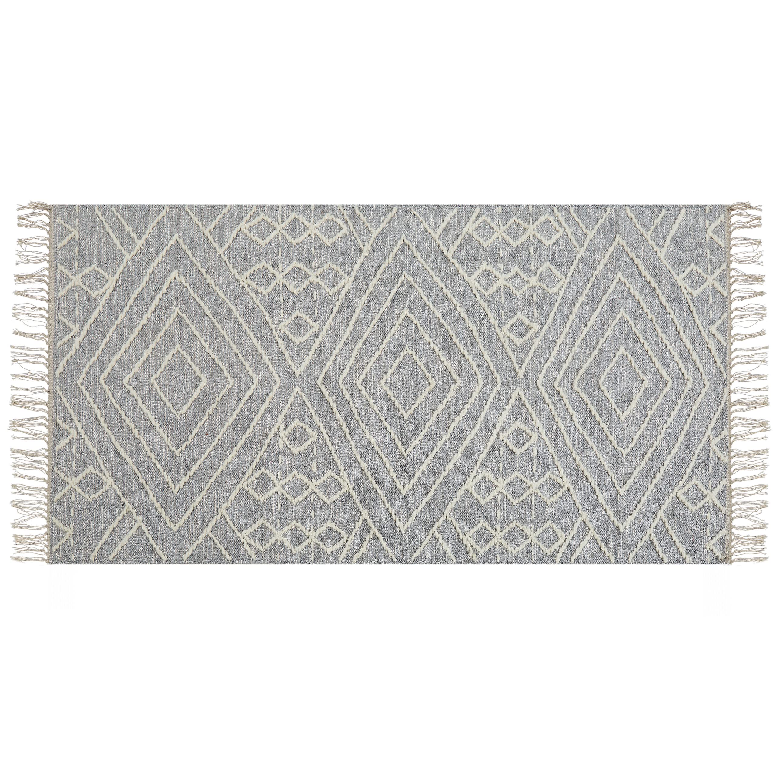 beliani-khenifra-teppich-80x150-hellgrau-geometrisch-baumwolle image 4