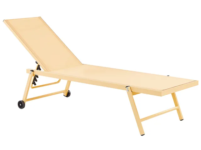 beliani-portofino-sonnenliege-gelb-mit-rollen-verstellbar image 1