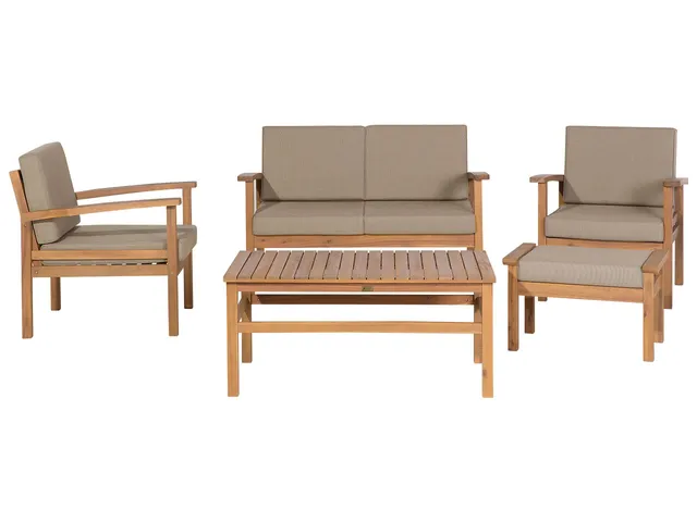 beliani-manila-lounge-set-akazie-taupe-5-teilig image 1