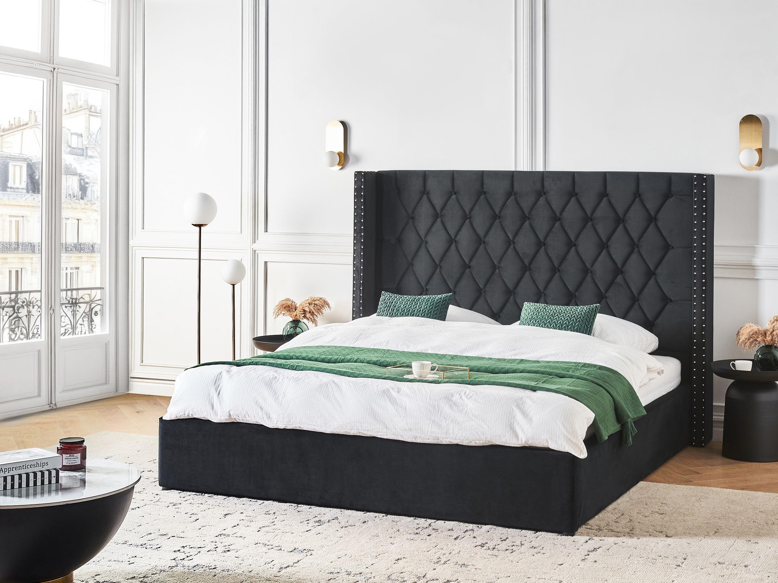 beliani-lubbon-polsterbett-180x200-samt-schwarz-bettkasten image 2