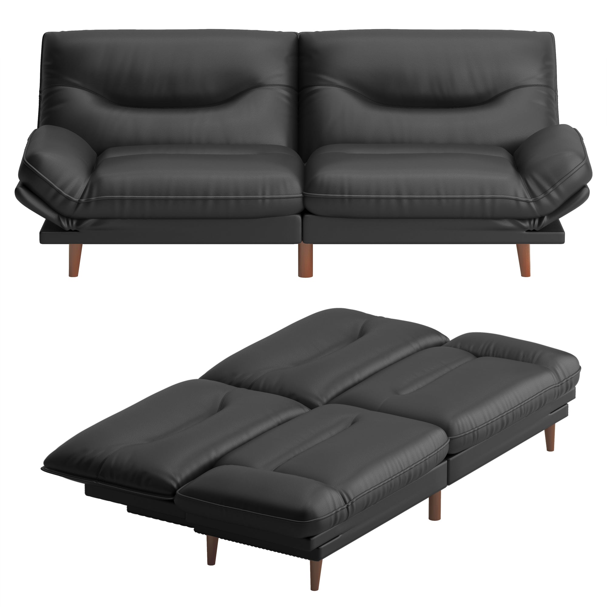homall-sofa-futon-schlafsofa-grau-stoff-verstellbar image 5