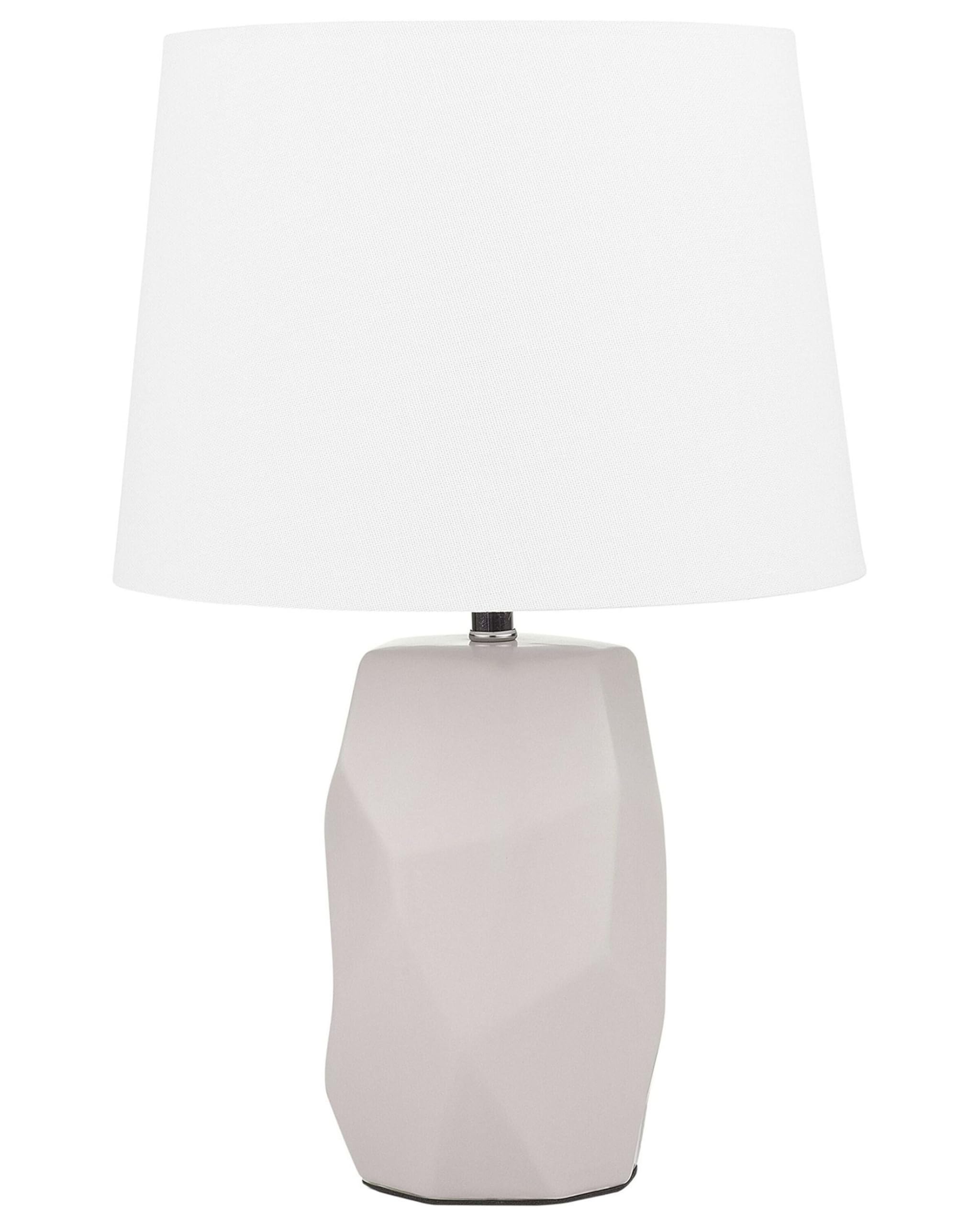 beliani-elie-tischlampe-zartrosa-keramik-e14-schirm image 1