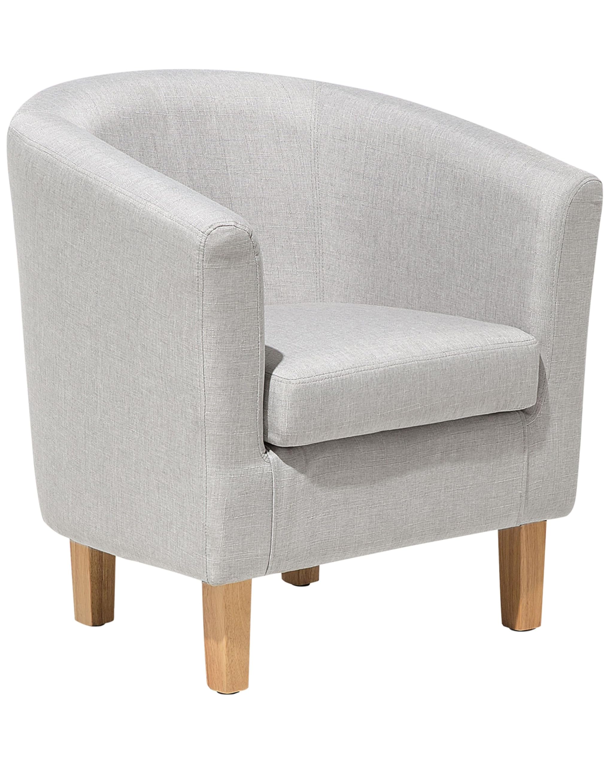 beliani-holden-cocktailsessel-grau-sessel-mit-hocker-stoff image 1