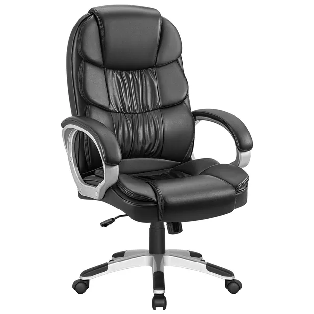 homall-office-leather-chair-b-rostuhl-schwarz-kunstleder-hoch image 1