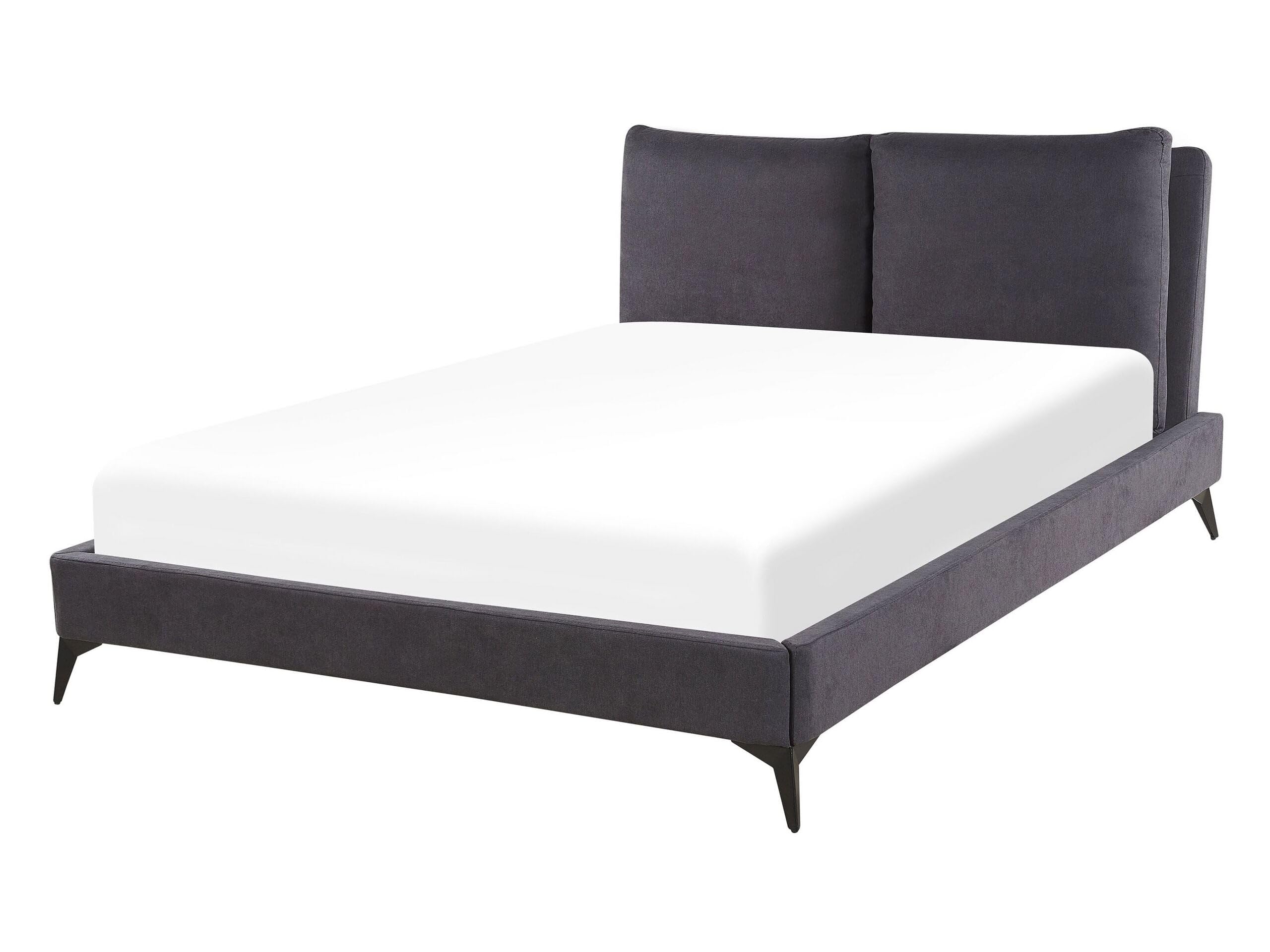 beliani-melle-polsterbett-140x200-chenille-dunkelgrau image 1