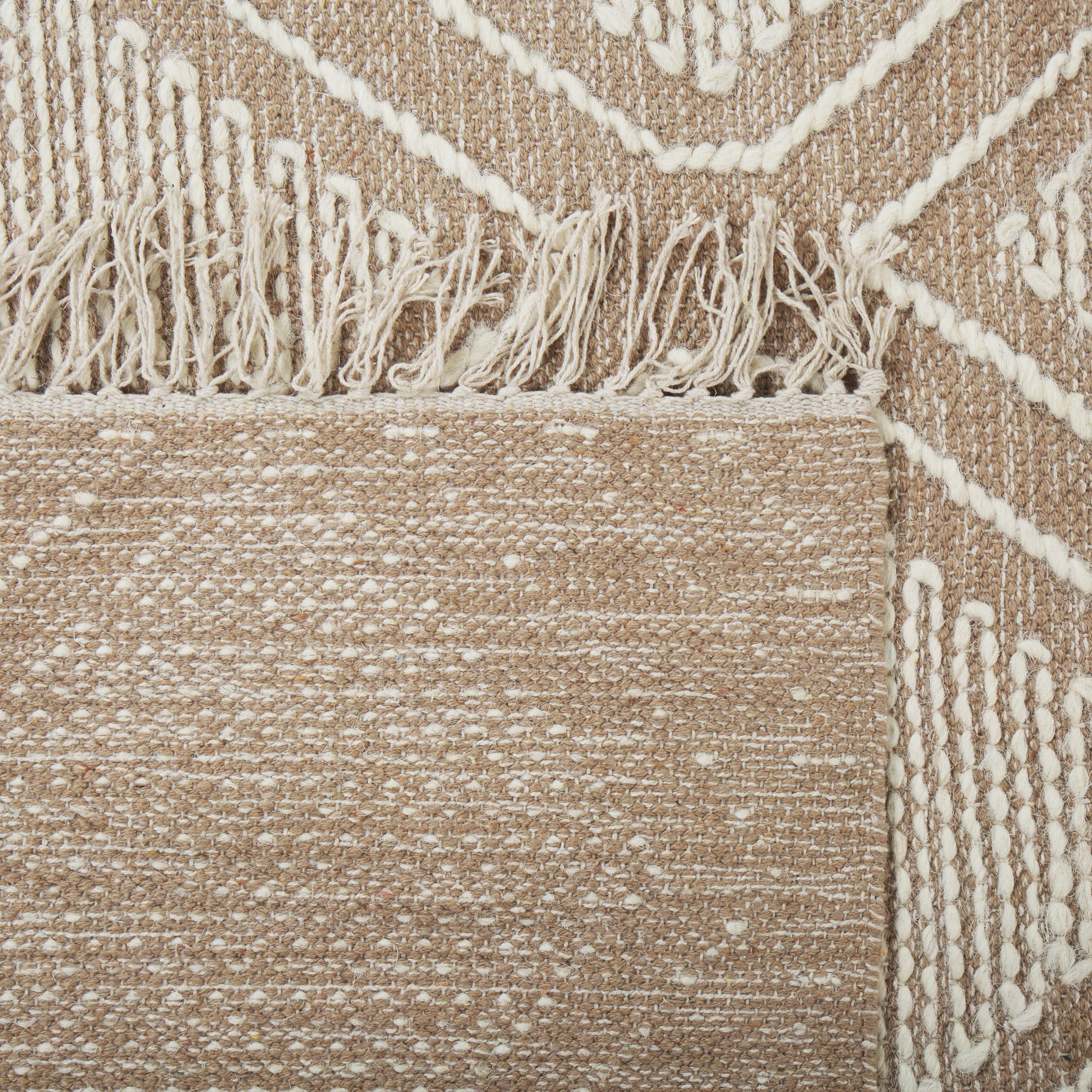 beliani-kacem-teppich-160x230-beige-wei-boho-baumwolle image 5