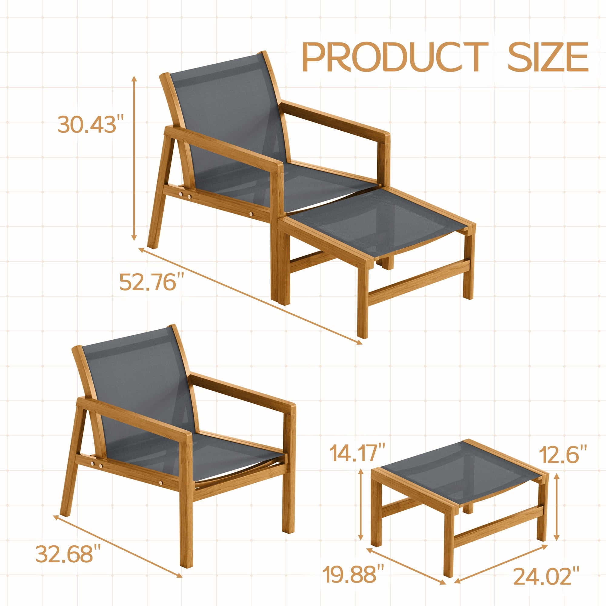 homall-patio-set-4-tlg-akazie-textilene-mit-hocker image 3