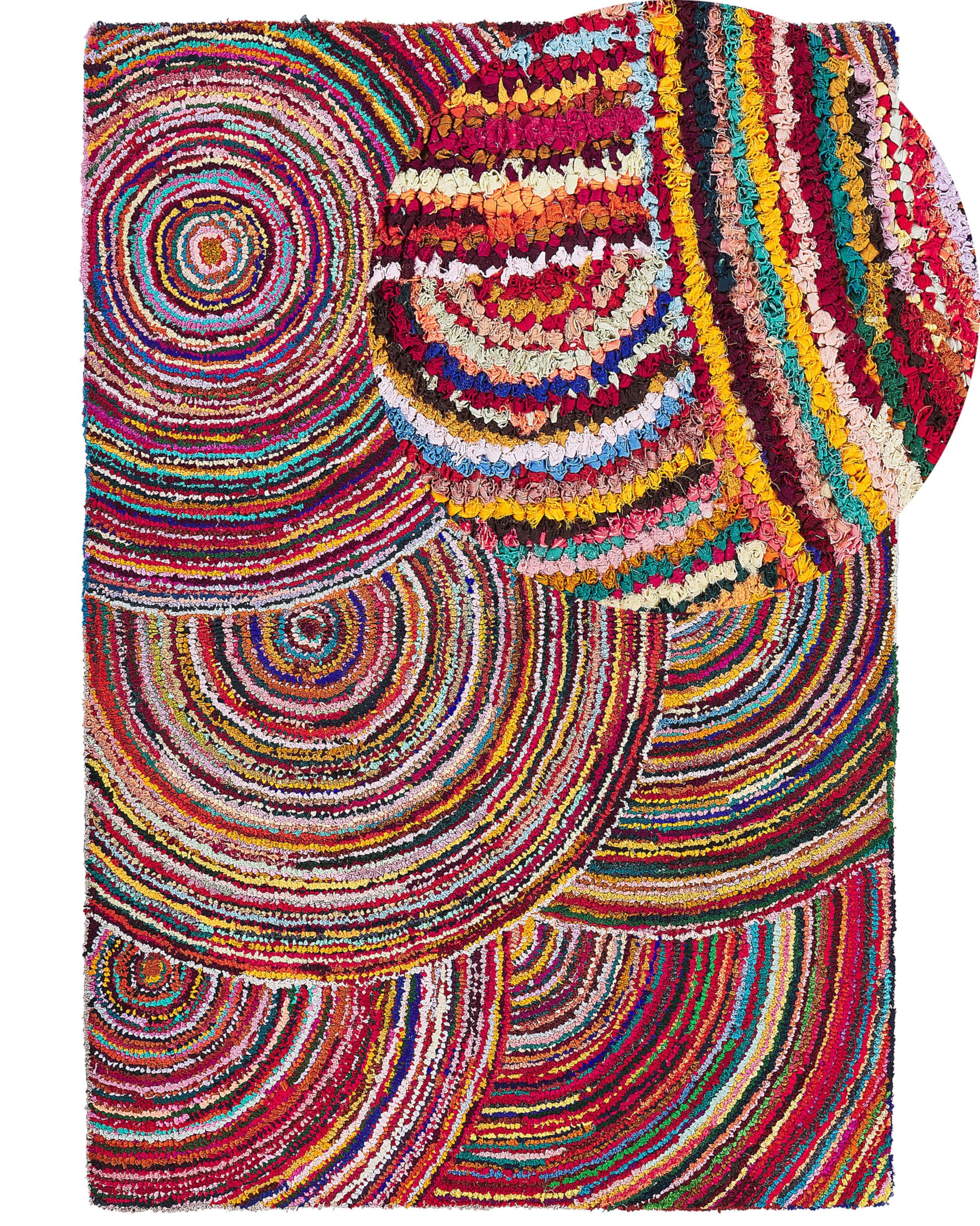 beliani-kozan-teppich-160x230-cm-bunt-kreise-hochflor image 1