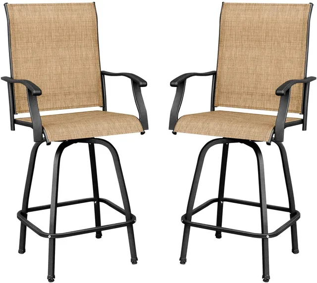 homall-bar-stool-outdoor-barhocker-2er-set-drehbar image 1