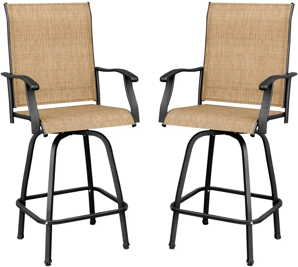 homall-bar-stool-outdoor-barhocker-2er-set-drehbar image 1
