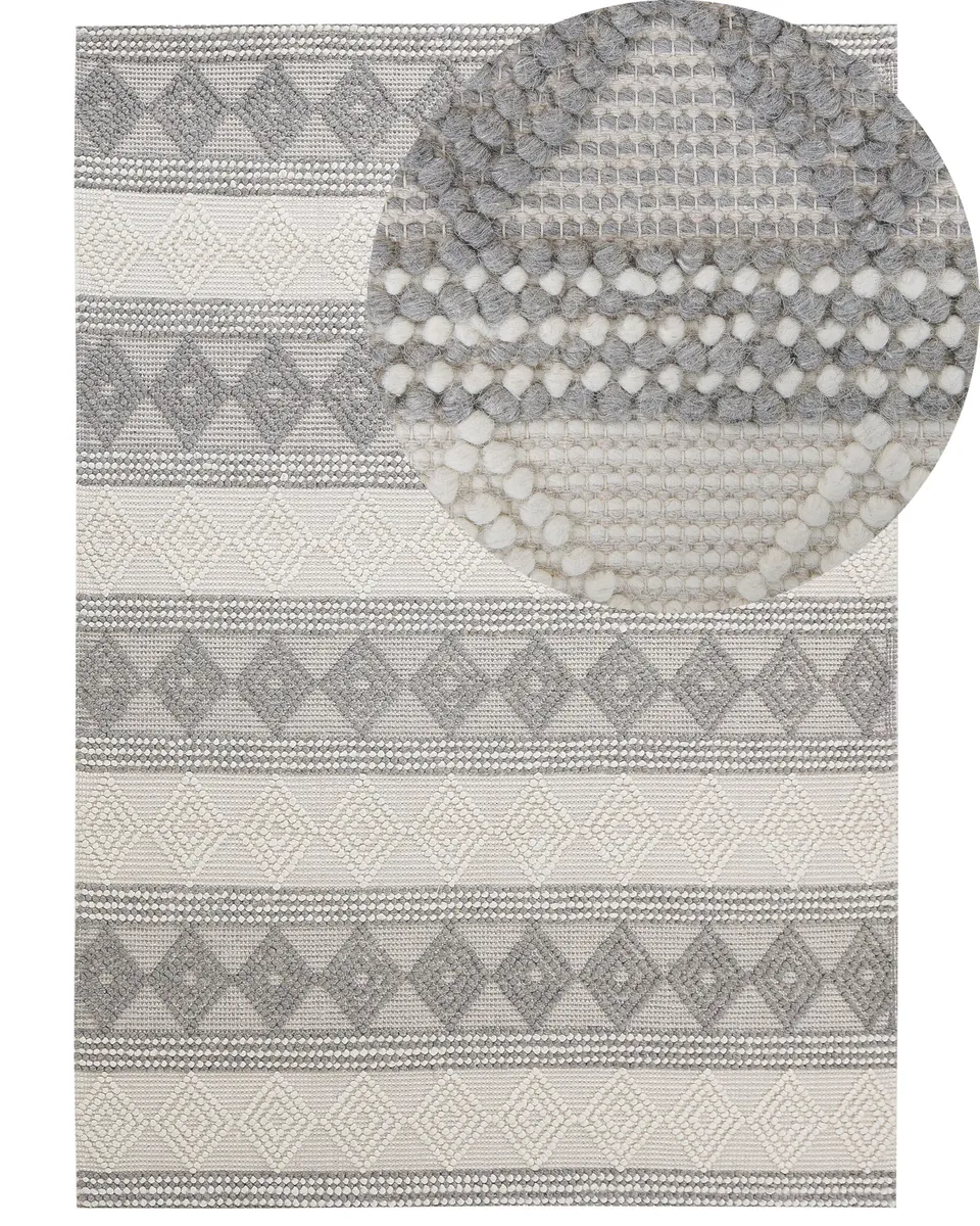 beliani-bozova-teppich-wolle-beige-grau-160x230-cm image 1