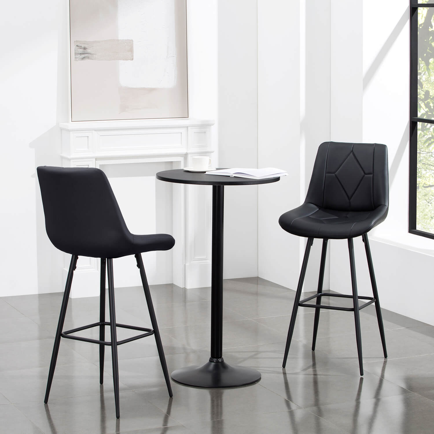 homall-bar-stool-barhocker-2er-set-schwarz-80cm image 2