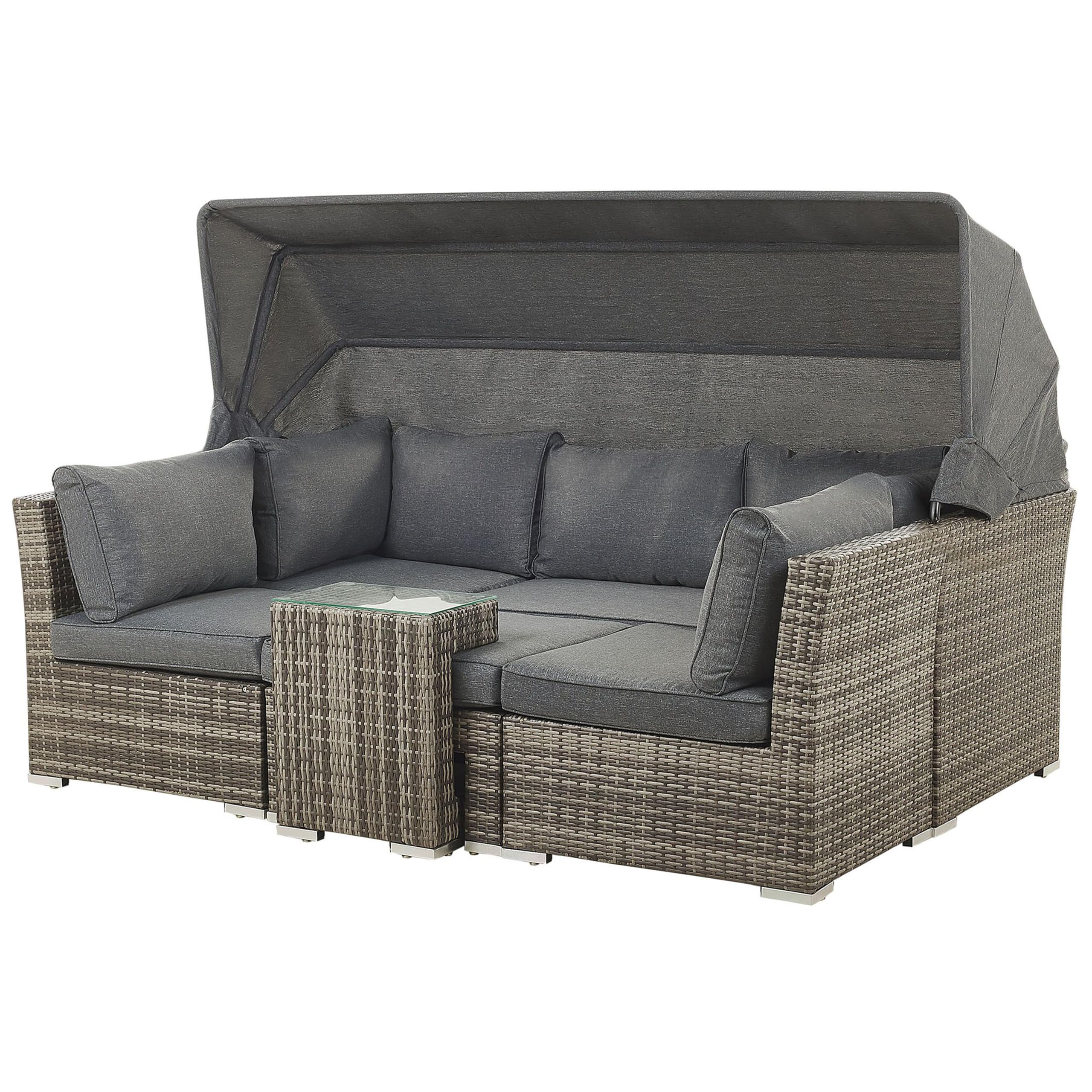 beliani-corte-loungeset-5-teilig-braun-grau-polyrattan-glas image 6