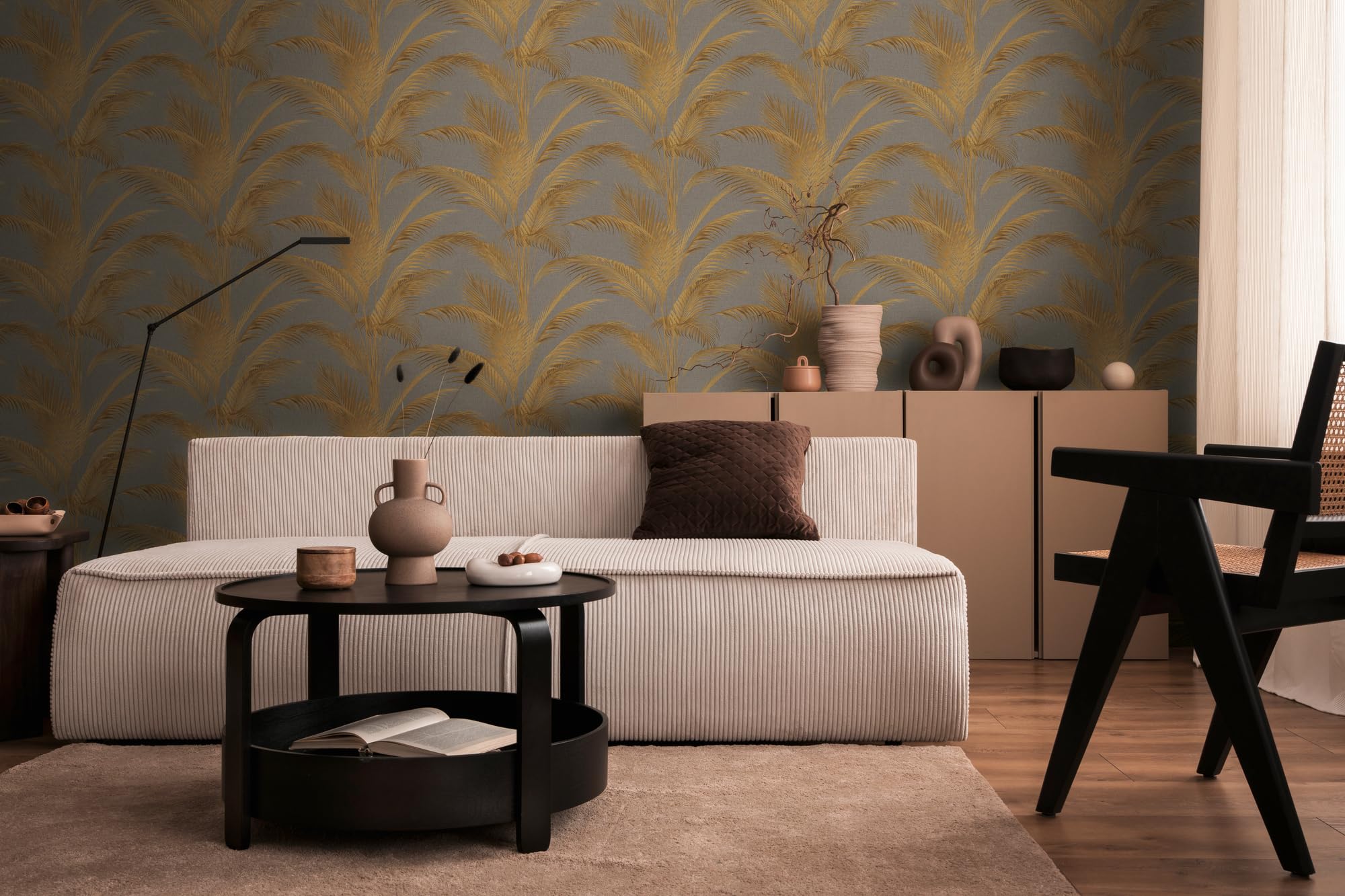 a-s-cr-ation-livingwalls-vliestapete-palmen-grau-gold image 4