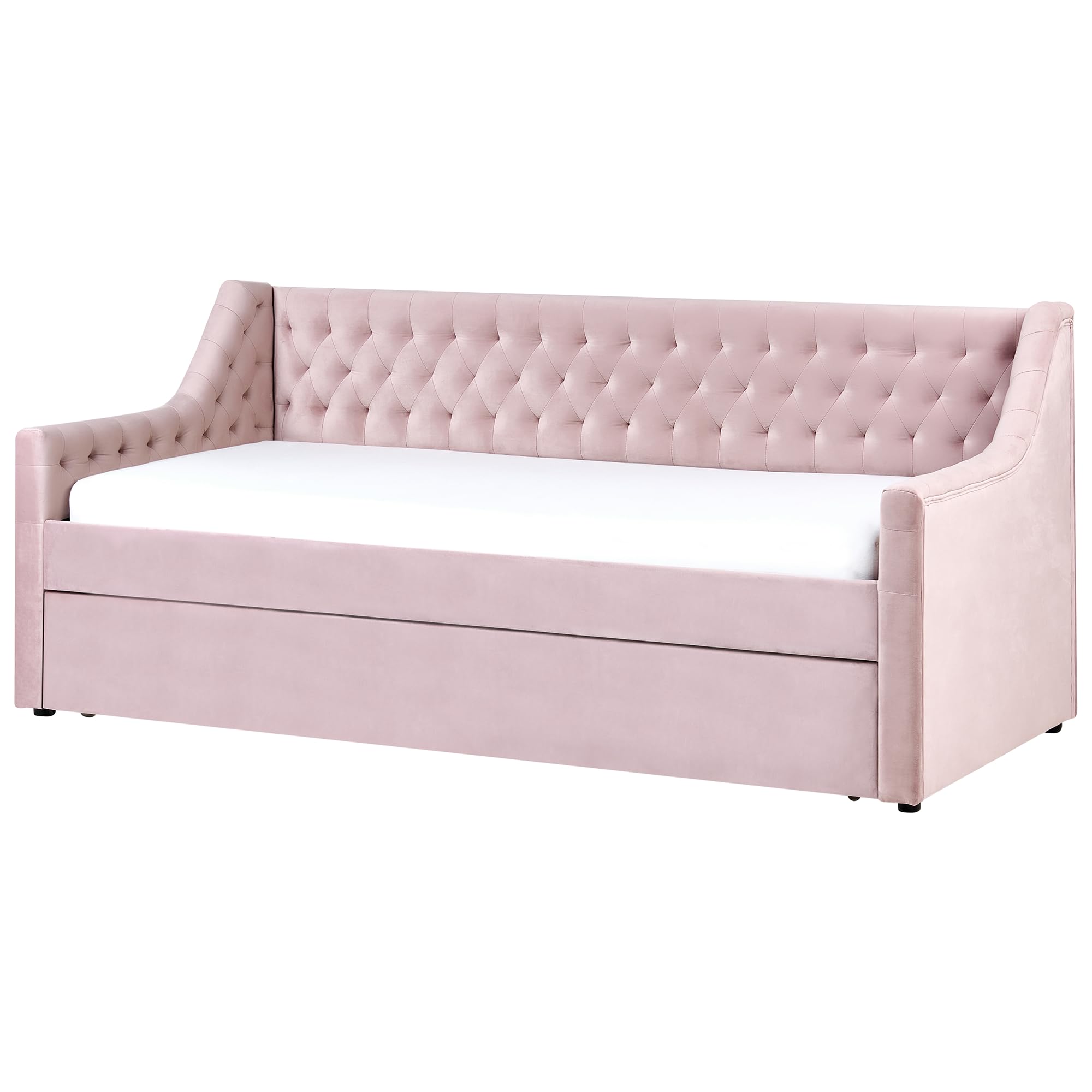 beliani-montargis-tagesbett-90x200-rosa-samt-ausziehbett-lattenrost image 4