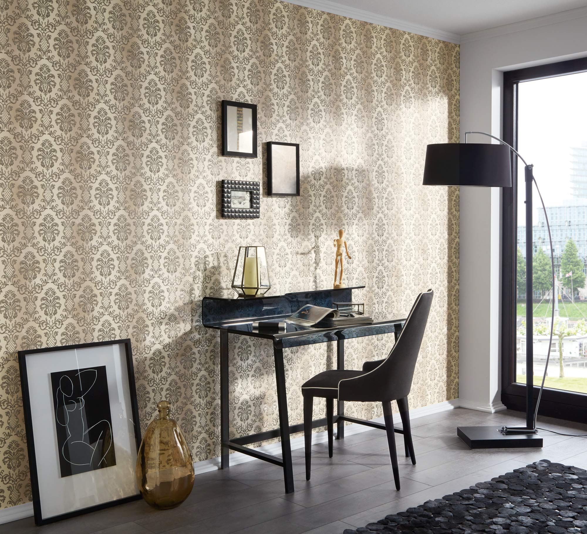 a-s-cr-ation-hermitage-335451-vliestapete-creme-schwarz-barock image 4