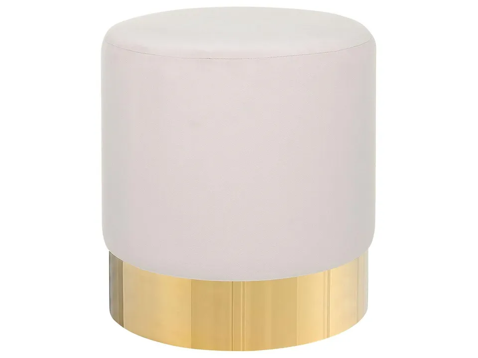beliani-sophia-pouf-rund-samt-rosa-39-cm-goldener-sockel image 1