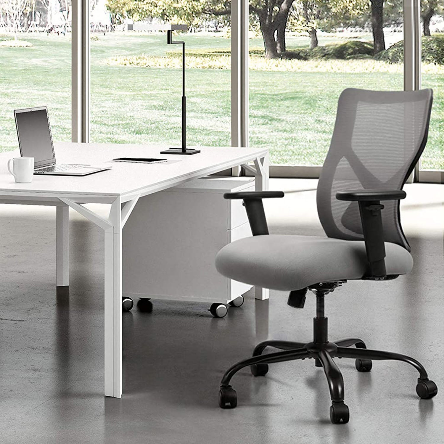 homall-office-mesh-chair-b-rostuhl-grau-lordosenst-tze image 1