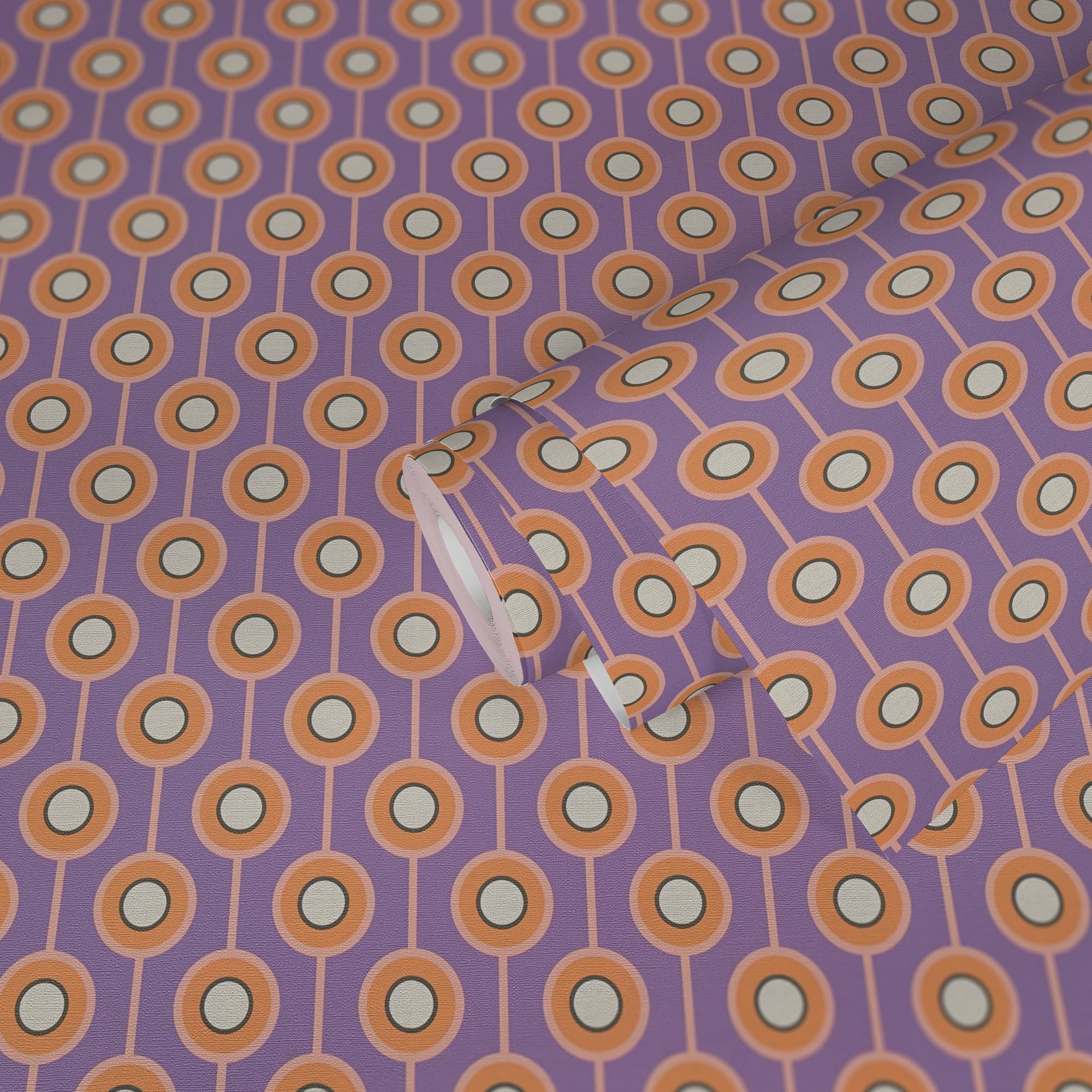 a-s-cr-ation-tapeten-retro-grafik-vliestapete-lila-orange-beige image 3