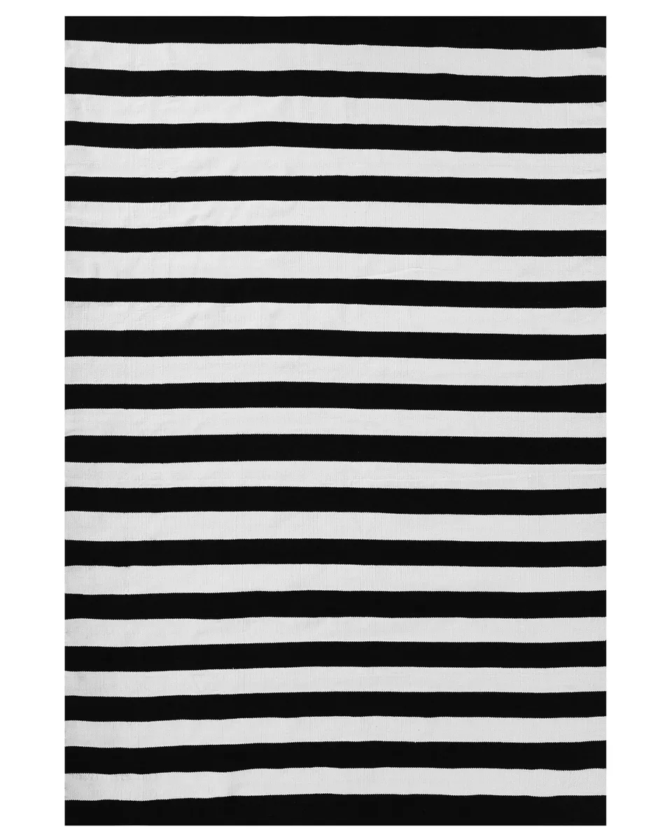 beliani-tavas-outdoor-teppich-streifen-schwarz-wei-140x200 image 1