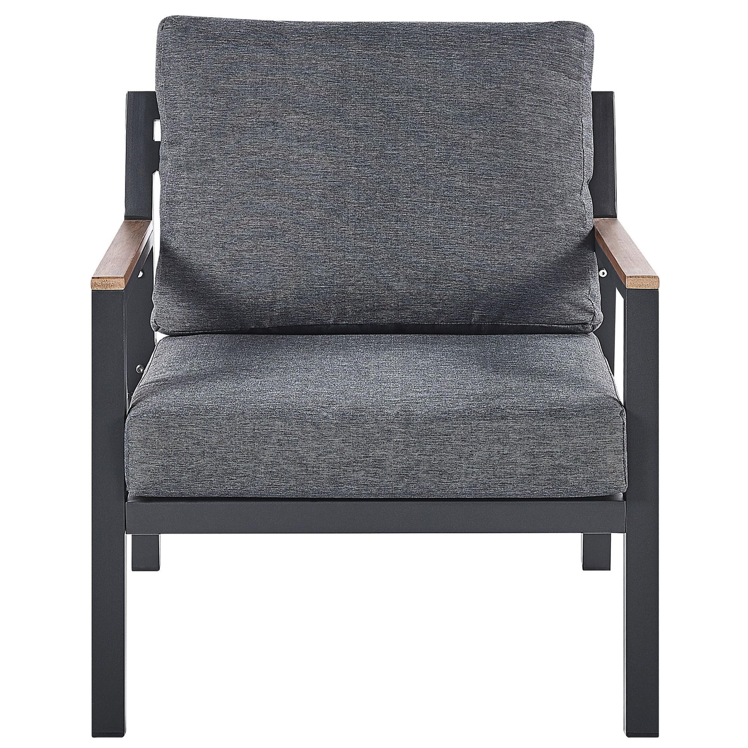 beliani-delia-lounge-set-aluminium-dunkelgrau-4-sitzer image 8