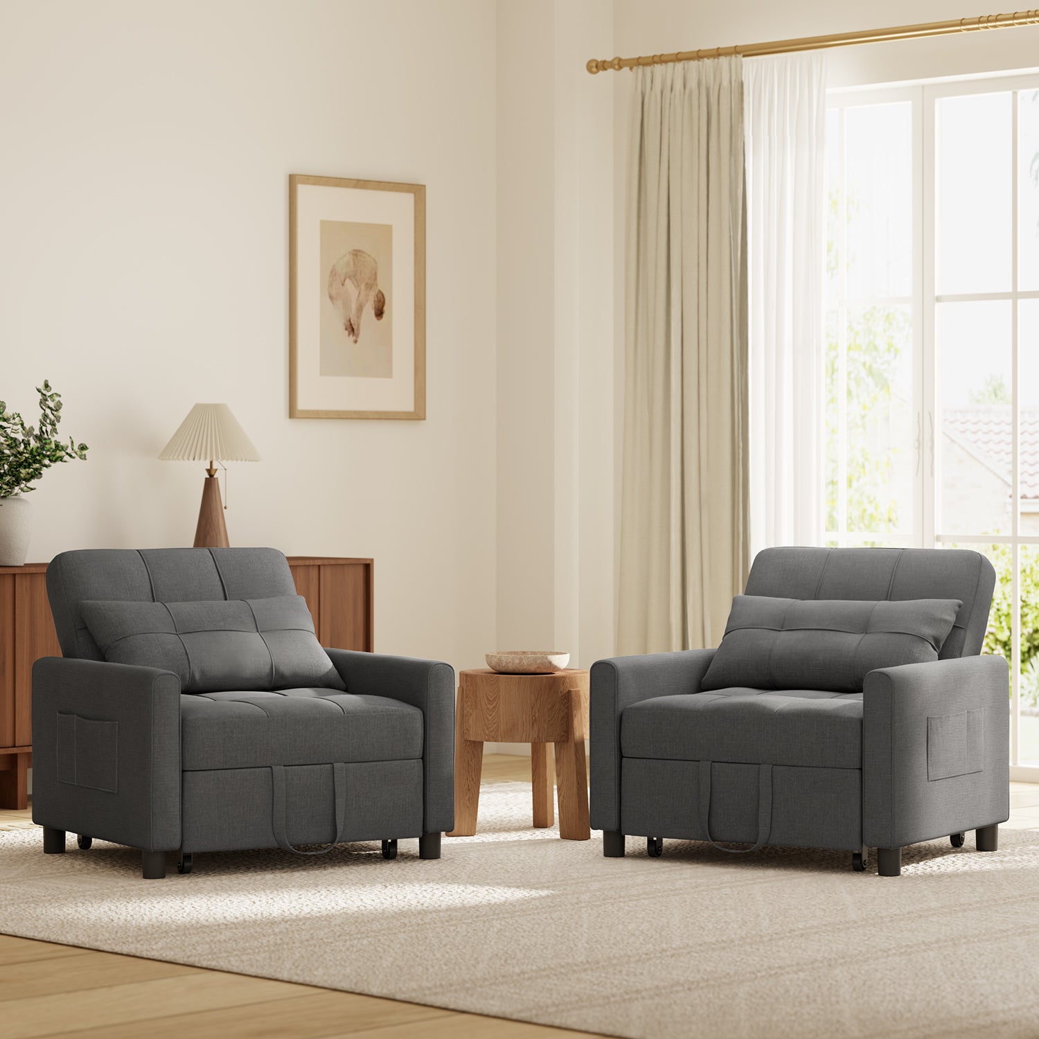 bealife-ar24-schlafsessel-sofabett-3-in-1-grau-mit-kissen image 8