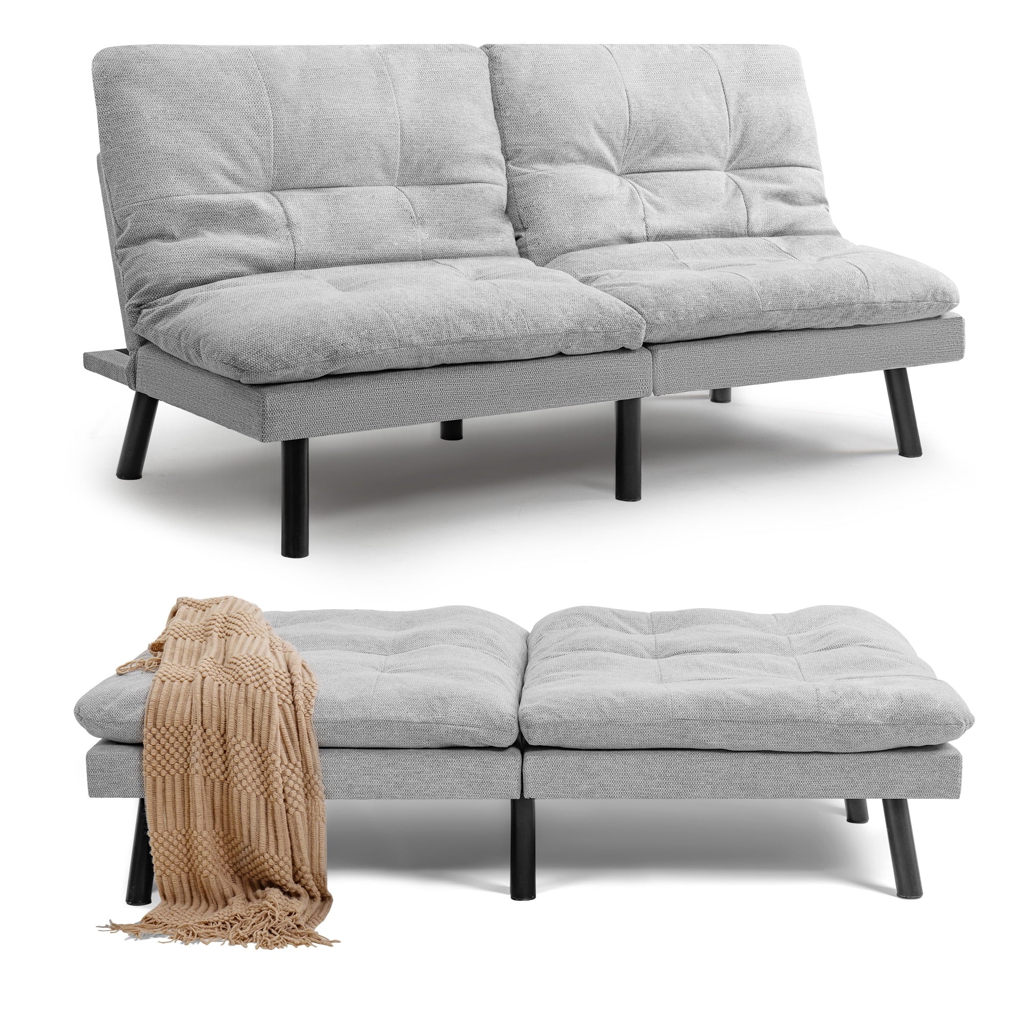 homall-sofa-schlafsofa-verstellbar-dunkelgrau-memory-foam image 4