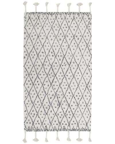 beliani-agadir-teppich-80x150-cm-cremewei-baumwolle image 8