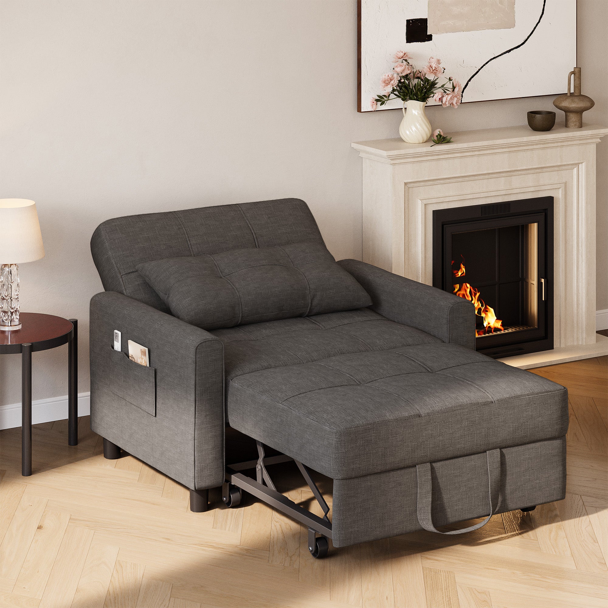 bealife-ar22-schlafsofa-dunkelgrau-191-cm-3-in-1-mit-rollen image 2
