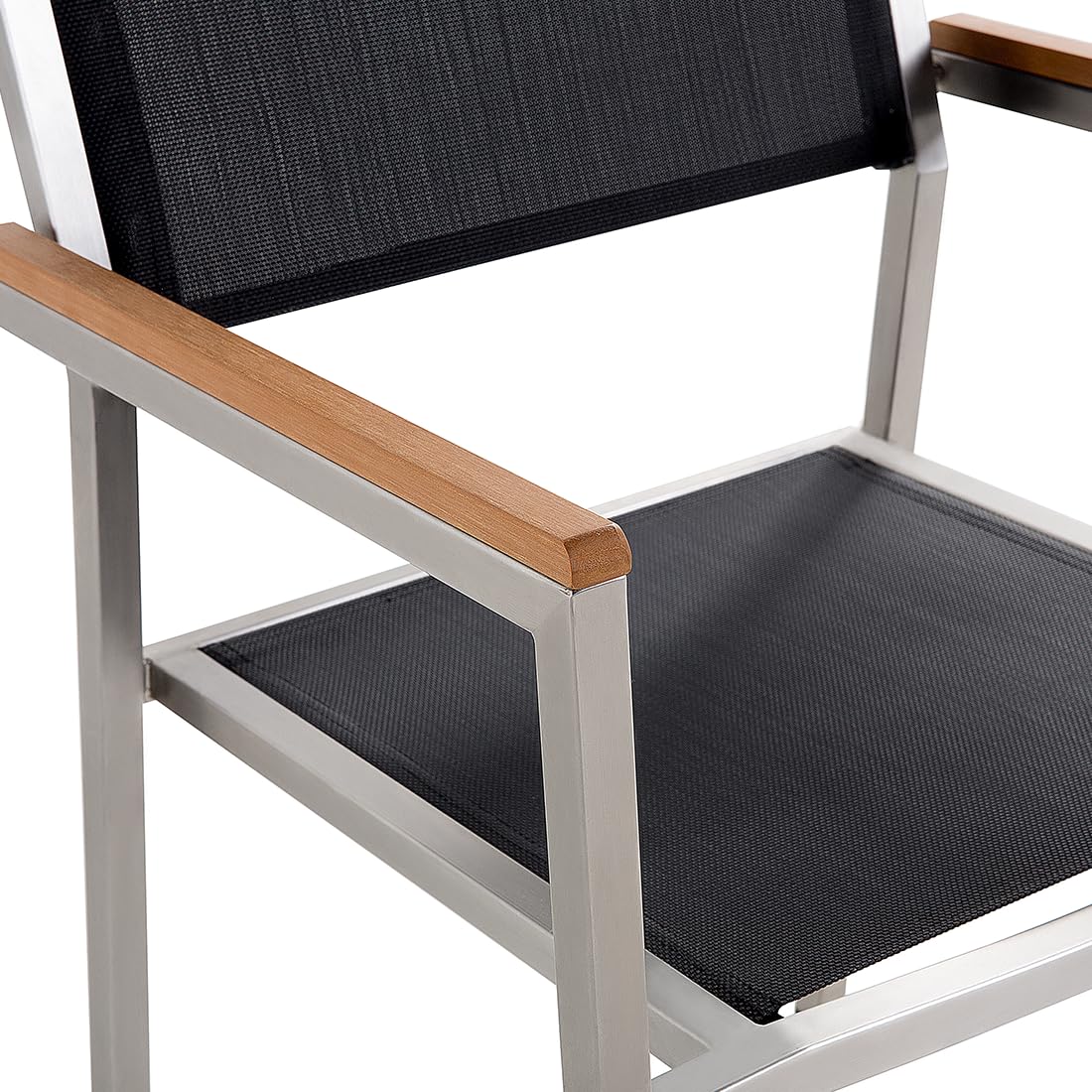 beliani-grosseto-gartenset-glastisch-180-cm-schwarz-6-sitzer image 5