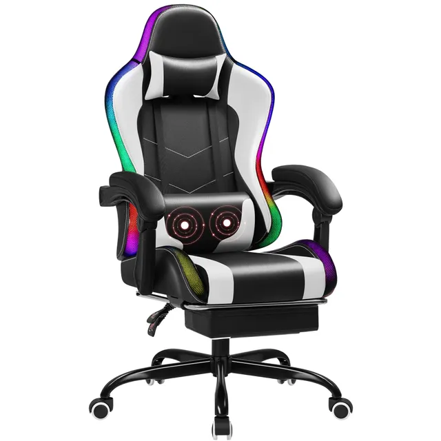 homall-gaming-chair-rgb-led-stuhl-schwarz-massage-fu-st-tze image 1
