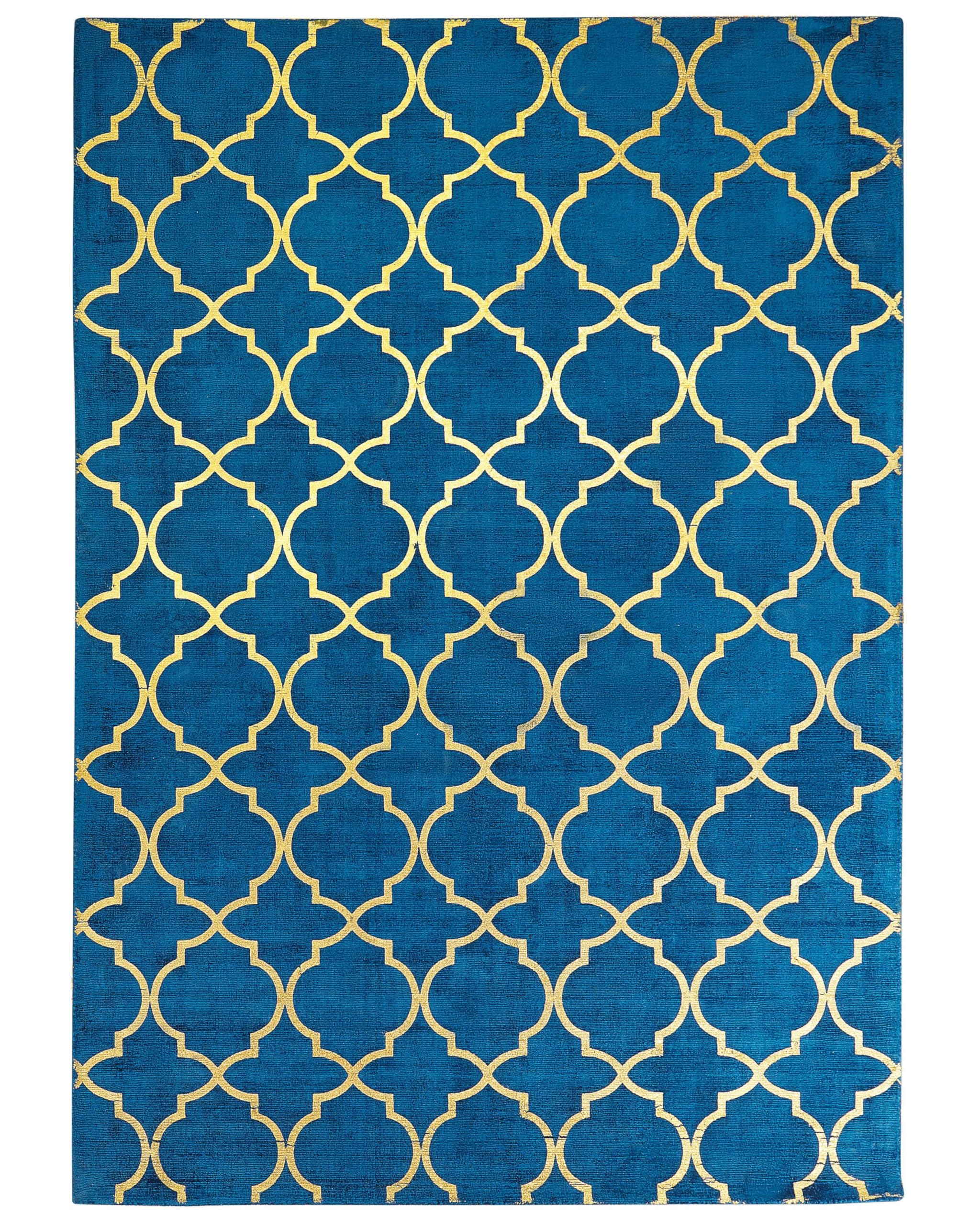 beliani-yelki-teppich-marineblau-gold-140x200-cm image 6