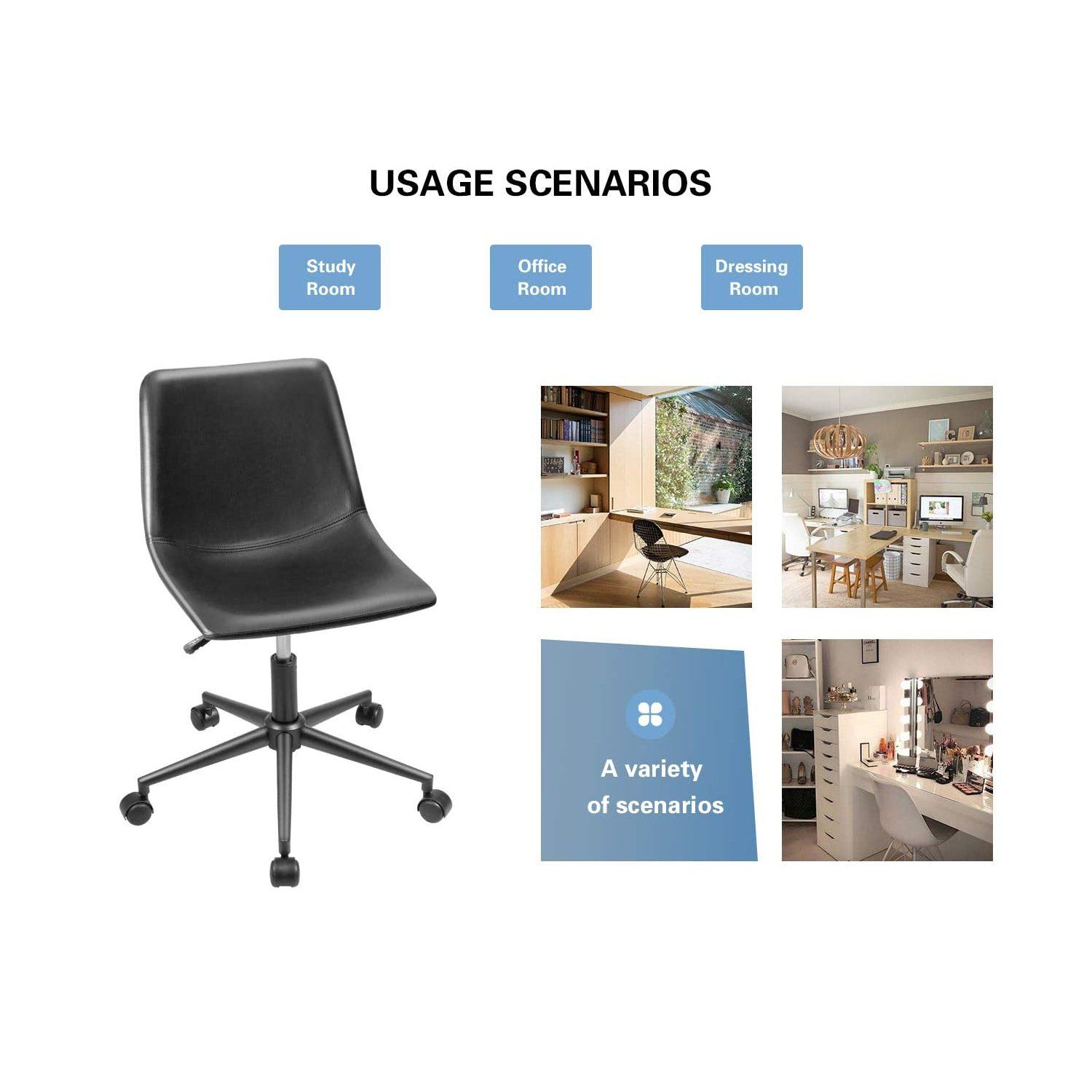 homall-office-leather-chair-b-rostuhl-schwarz-ohne-armlehnen image 5