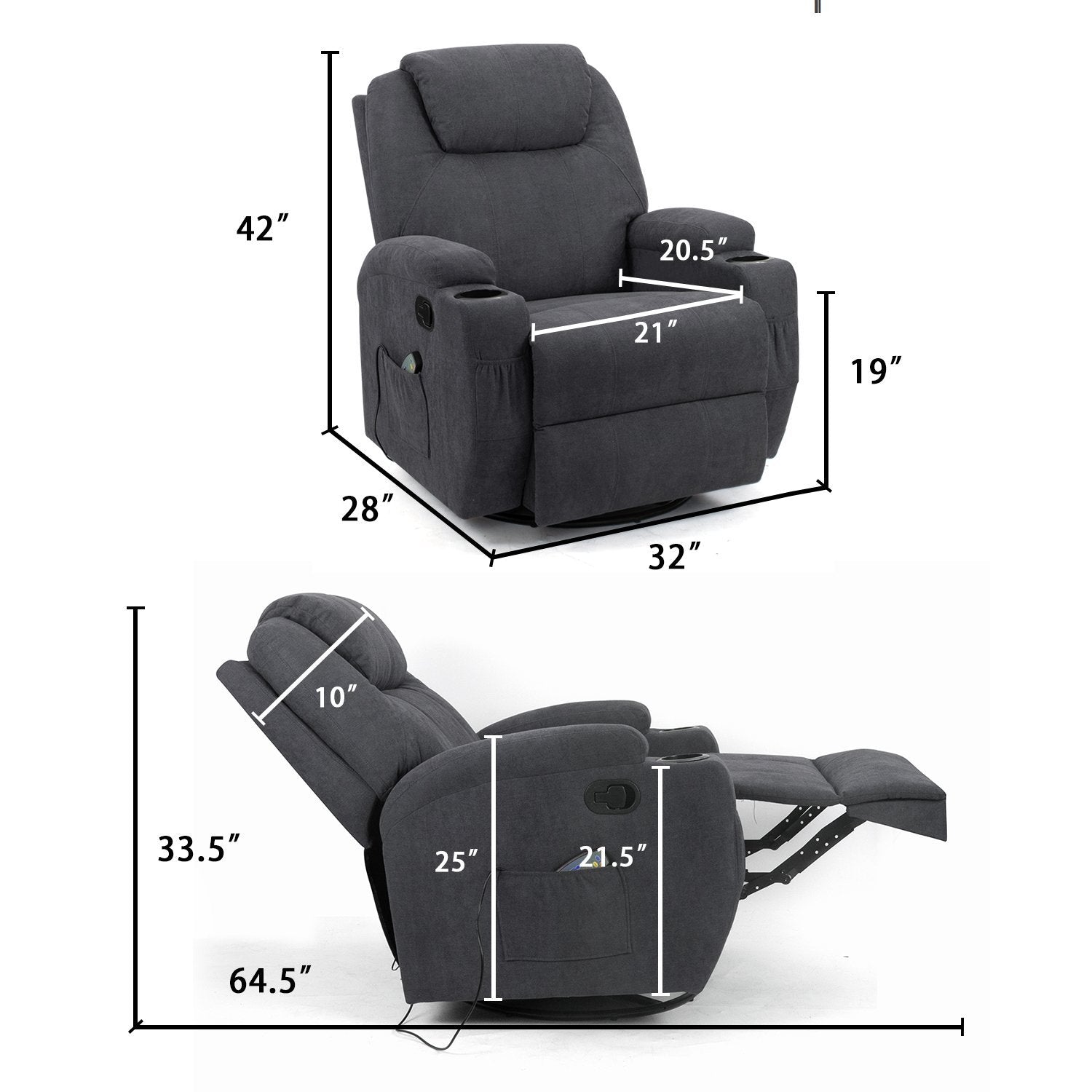 homall-recliner-chair-massagesessel-grau-stoff-heizung image 8