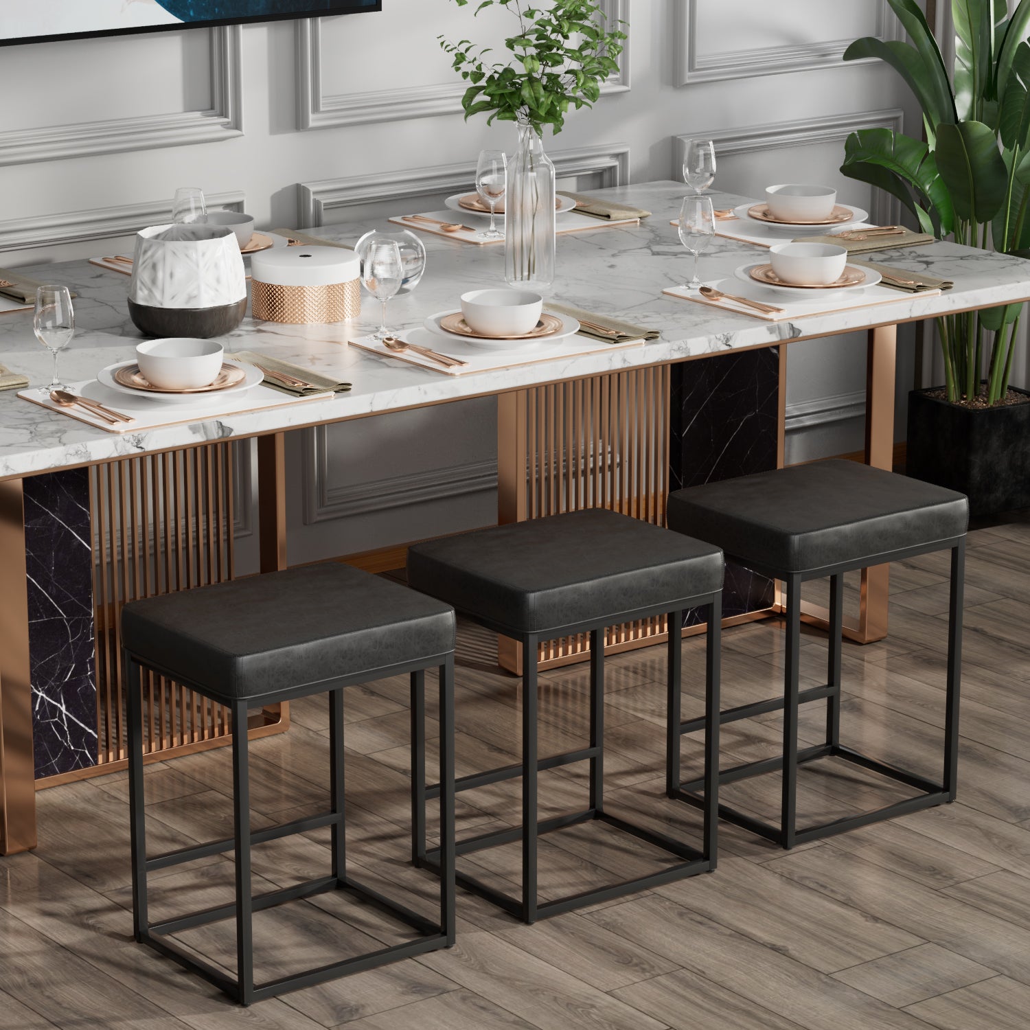 homall-bar-stool-barhocker-schwarz-61cm-2er-set-pu-leder image 8