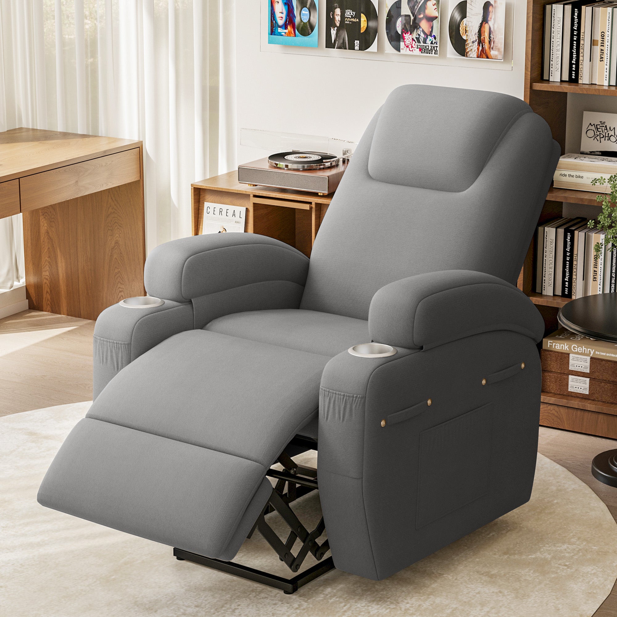 homall-recliner-chair-fernsehsessel-grau-stoff-mit-massage image 6