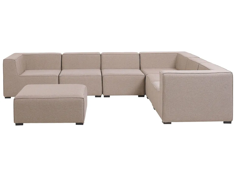 beliani-arezzo-lounge-set-7-teilig-beige-linksseitig-outdoor image 1