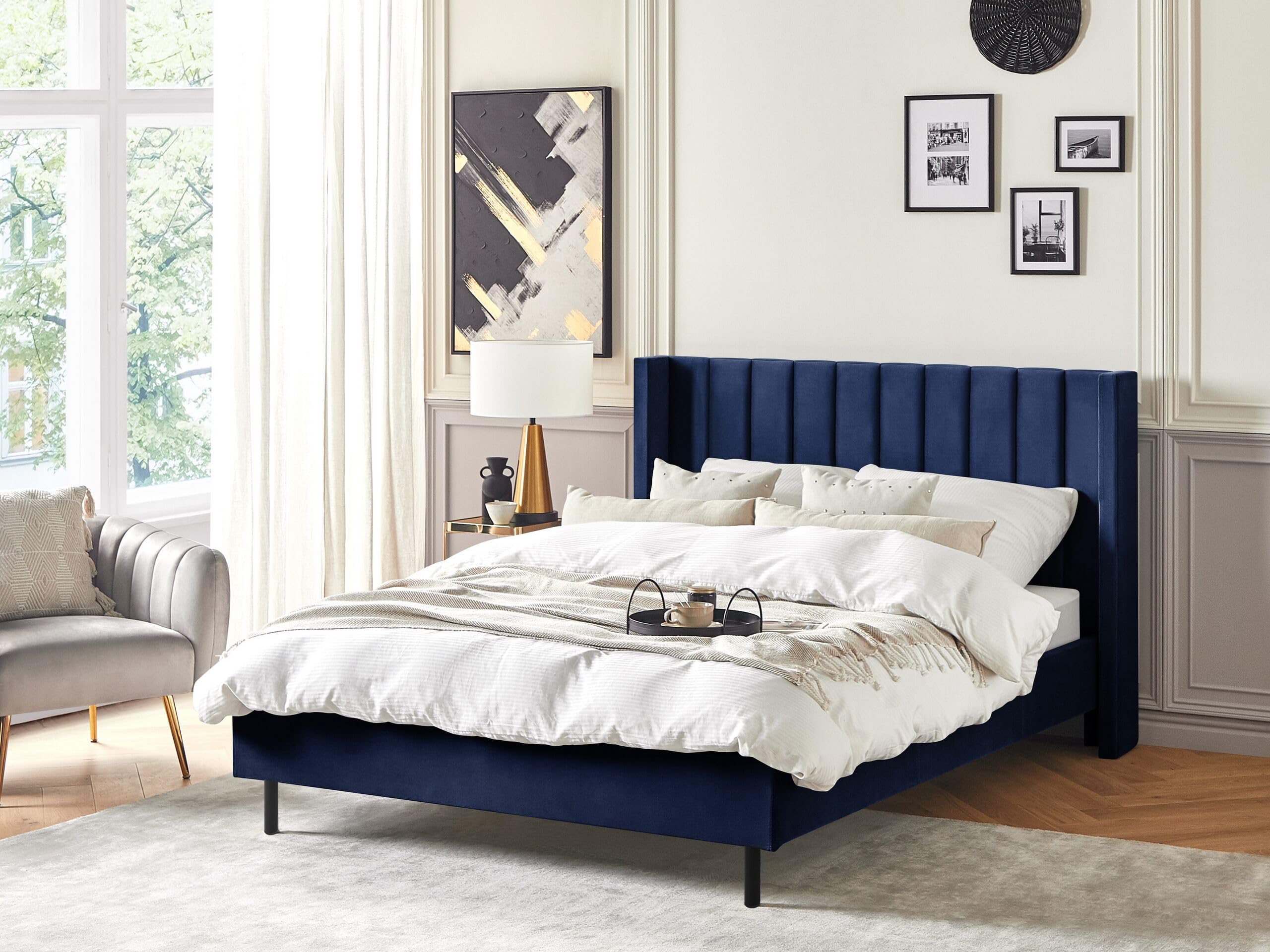 beliani-villette-samtbett-140x200-marineblau-mit-lattenrost image 2