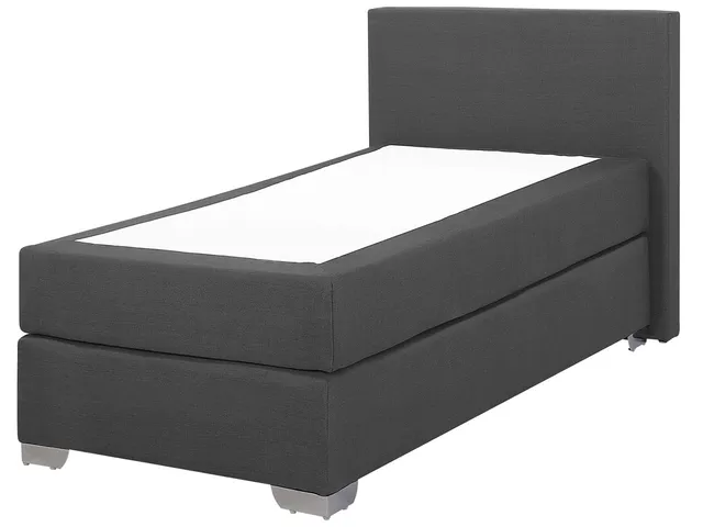 beliani-boxspringbett-90x200-dunkelgrau-leinenoptik image 1