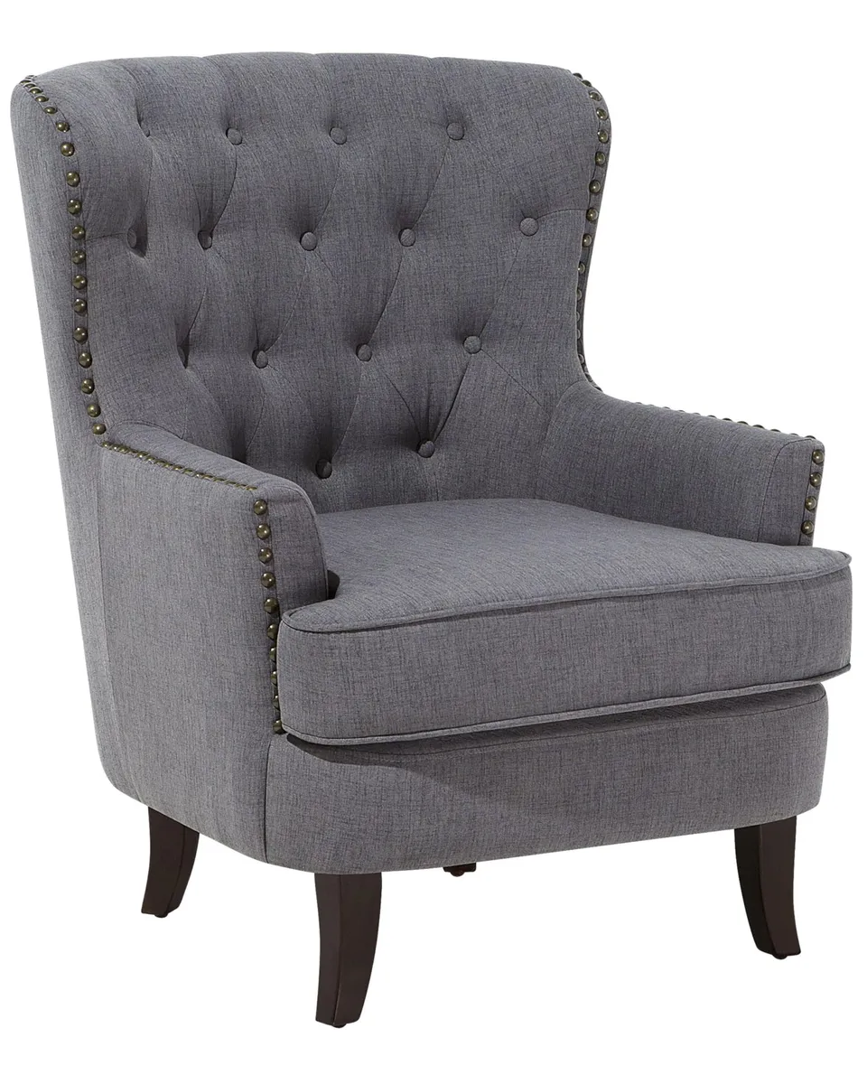 beliani-viborg-ii-chesterfield-sessel-dunkelgrau-nieten image 1