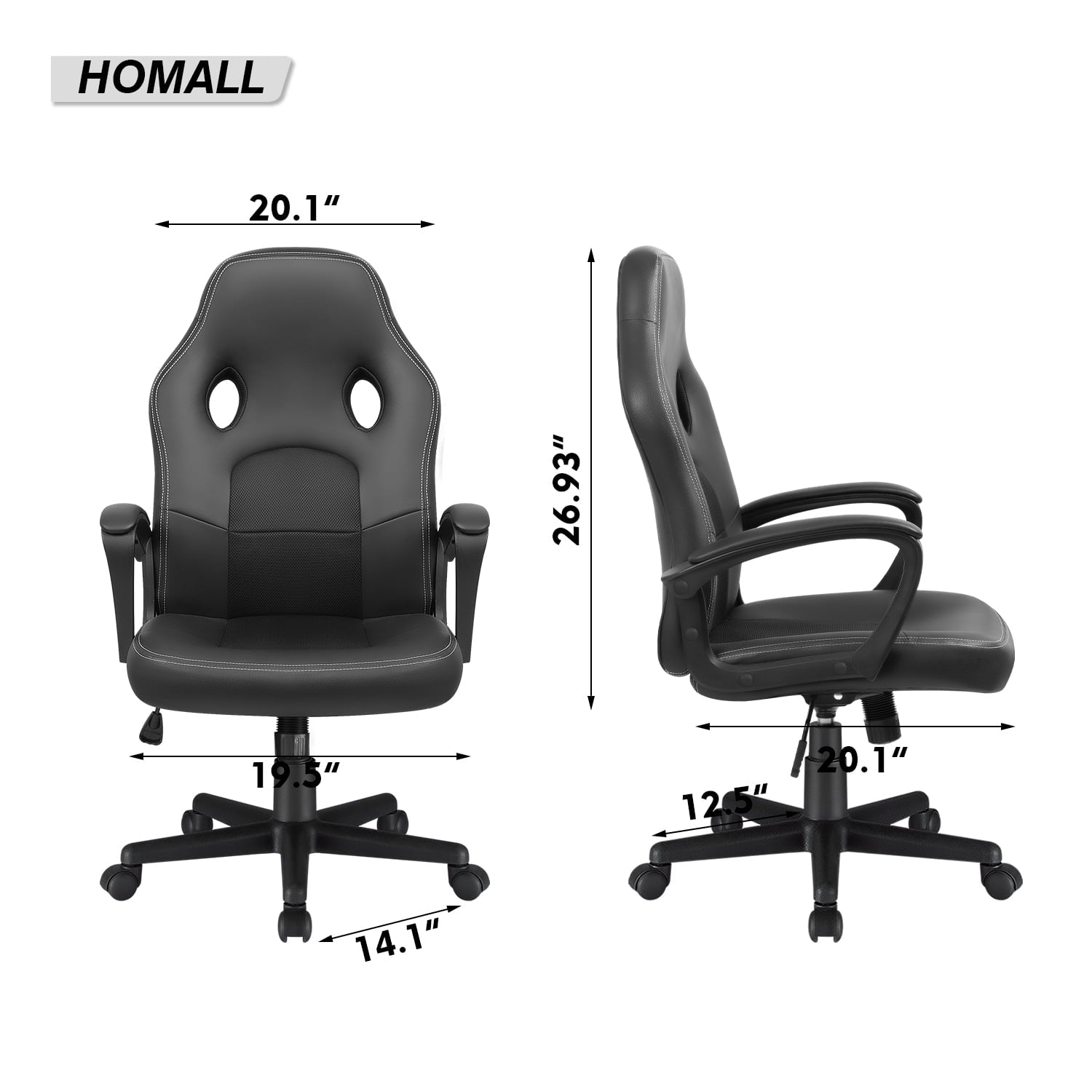 homall-gaming-chair-b-rostuhl-leder-schwarz-ergonomisch image 5