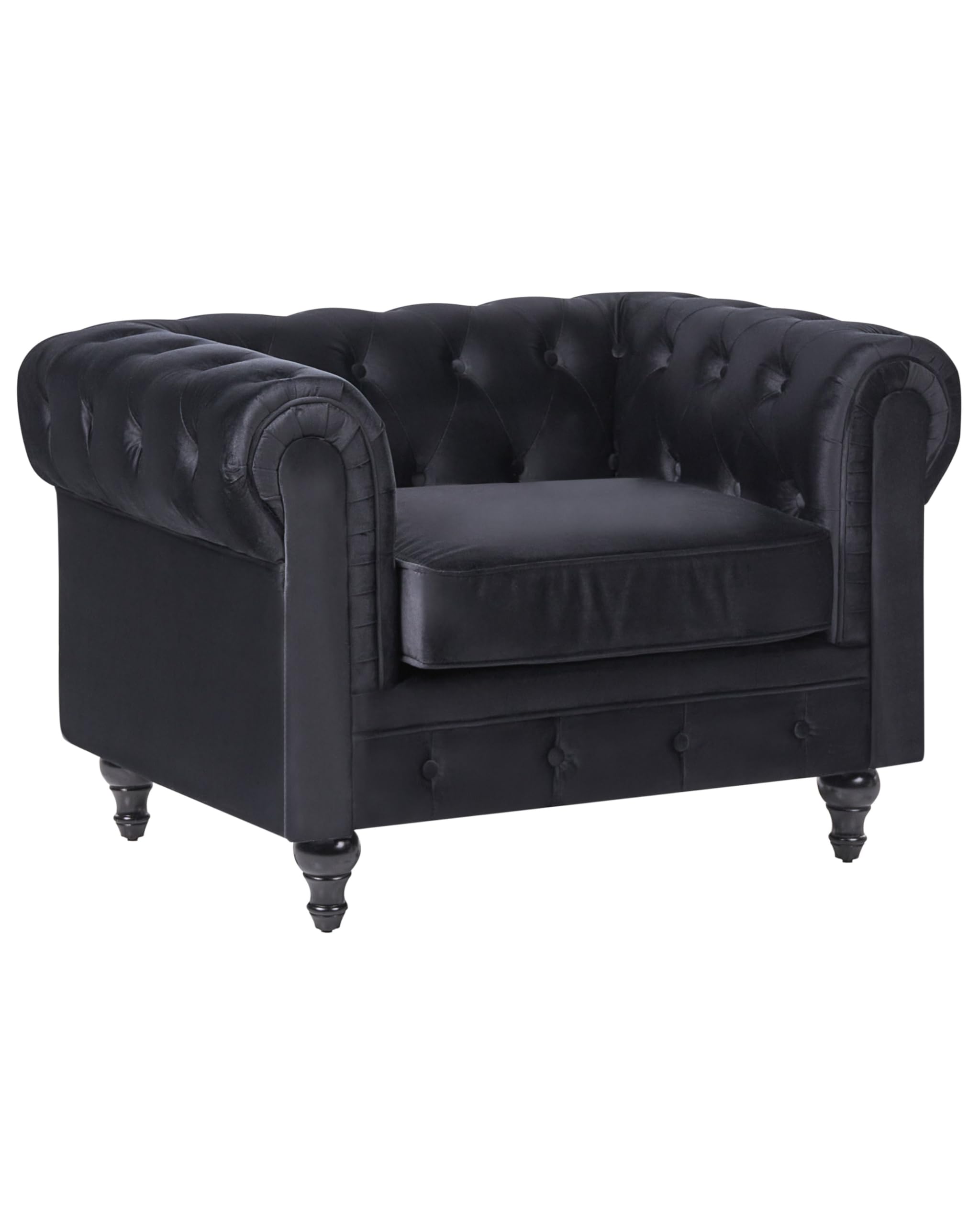 beliani-chesterfield-sessel-samt-schwarz-englisch image 1