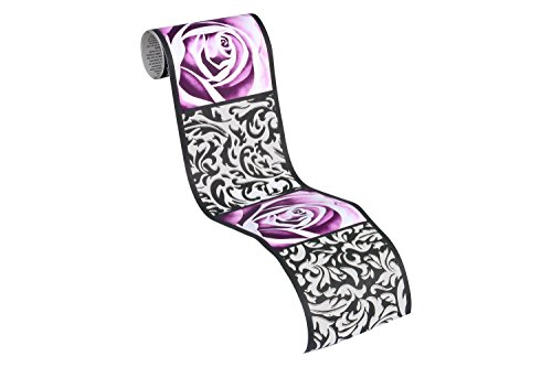 a-s-cr-ation-bord-re-papier-blumen-schwarz-lila-5-x-0-13-m image 6